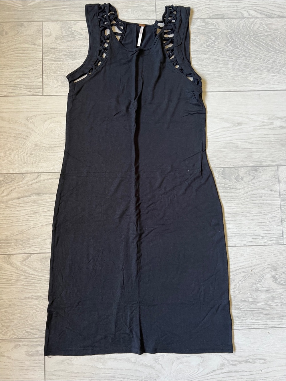 Free People Black Sleeveless Cutout Dress